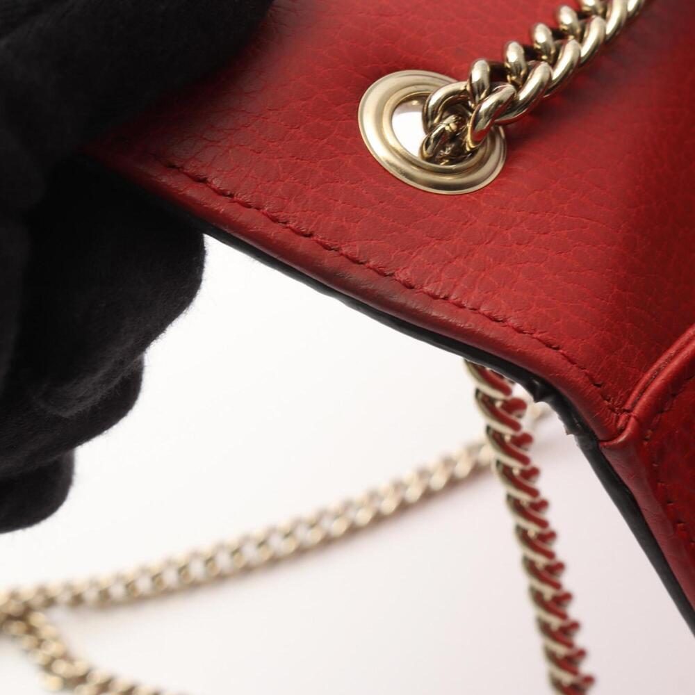 GUCCI Authentic Red Leather Shoulder Bag - Picture 7 of 10